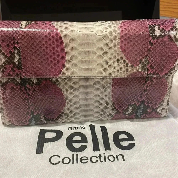 🎁NWT/Exotic Collection Python 🐍 Pelle clutch - Picture 1 of 7